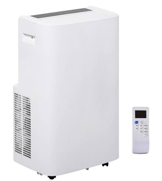 Photo 1 of 12,000 BTU Portable Air Conditioner Cools 270 Sq. Ft. with Dehumidifer, Ventilation, Remote and LED Display in White