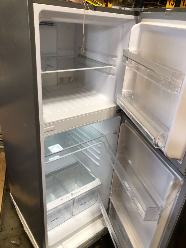 Photo 2 of 11.6 Cu. Ft. Top-Freezer RefrigeratorFrigidaire 11.6 Cu. Ft. Compact ADA Top Freezer Refrigerator in Brushed Steel with Electronic Control Panel, Reversible Door Swing, ENERGY STAR
