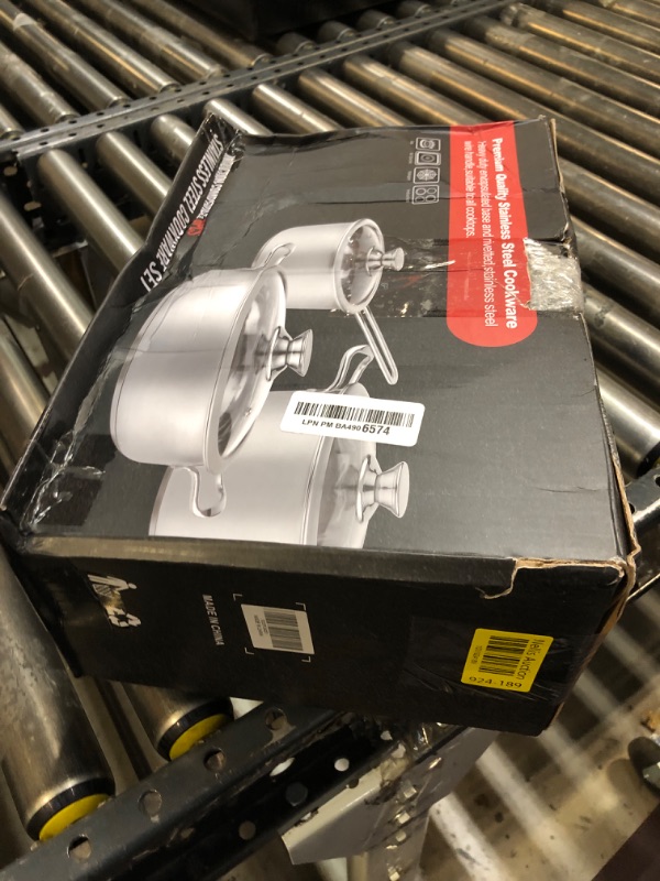 Photo 1 of Stainless Steel Pots and Pans Set, 6 Piece Kitchen Cookware Sets with Glass Lids, Stay Cool Handle, Works with Induction, Electric and Gas Cooktops, Non Toxic, Oven & Dishwasher Safe