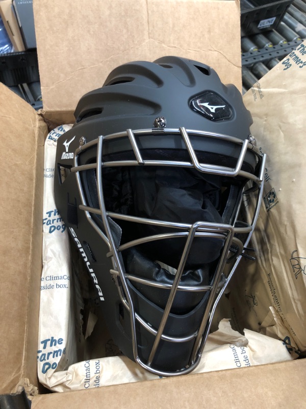 Photo 2 of Mizuno G4 Samurai Catcher's Helmet, Black ADULT