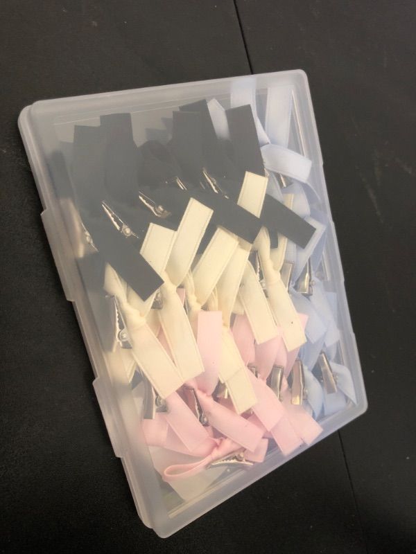 Photo 1 of Waimemoya 24 PCS Satin Bow Alligator Hair Clips - Mini Bowknot Hair Barrettes for Girls, Kids' Cute Birthday and Valentine's Day Hair Accessories