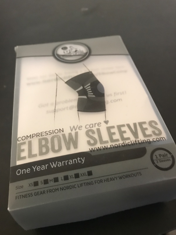 Photo 1 of Elbow Compression Sleeves (1 Pair) - Support for Tendonitis Prevention & Recovery (Small)