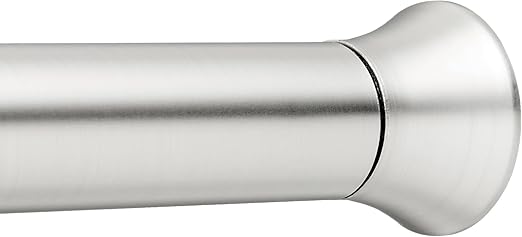 Photo 1 of Amazon Basics Shower Curtain Tension Rod, Adjustable Length, 42-72", Nickel
