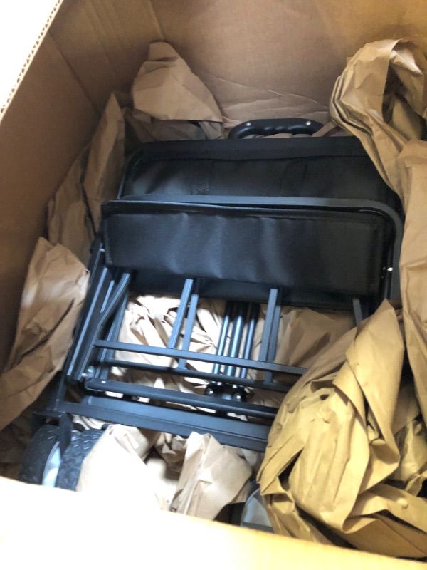 Photo 1 of Collapsible Foldable Wagon, Beach Cart Large Capacity, Heavy Duty Folding Wagon Portable, Collapsible Wagon for Sports, Shopping, Camping, iHomey Wagon (Black, 1 Year Warrant)LPNPMBF3628173
