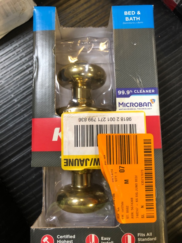 Photo 1 of 
Kwikset
Tylo Polished Brass Keyed Entry Door Knob Featuring SmartKey Security