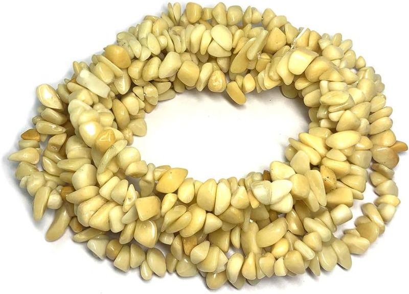 Photo 1 of 31 inches Chip Stone Loose Gemstones Beads Drilled Strand for Jewelry Making (Yellow Jade)
