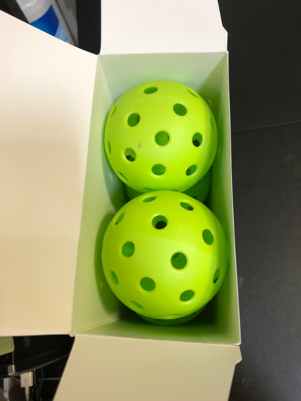 Photo 2 of Baypify Outdoor Pickleball Balls,6 Pack Green Pickleball Ball, 40 Holes Design USAPA Approved and Sanctioned for Tournament Play