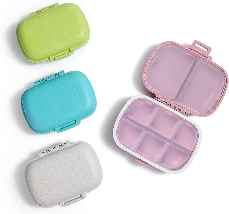 Photo 1 of 2PS Weekly Pill Organizer Small Folding Box 7 Day BPA-Free Daily Pill Container Foldable Travel Pill Case with Lock Pill Holder? Medicine Organizer for Purse Pocket to Store Vitamin Etc (Black)
