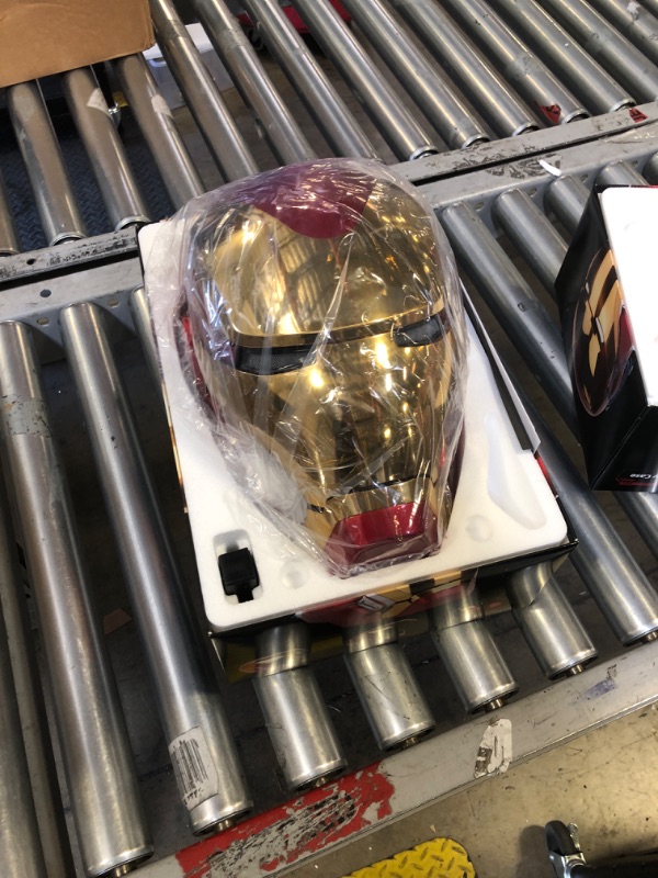 Photo 2 of *DAMAGED* YONTYEQ Iron-Man MK 50 1:1 Wearable Helmet - Voice, Touch, and RC with LED Eyes, Realistic Sound Effects, Movable Back and Ear Panels, Perfect for Cosplay and Collectible Figures for Adults and Teens