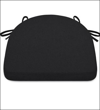 Photo 1 of Black Chair Cushion with Ties for Dining Chairs Non Slip Seat Cushion