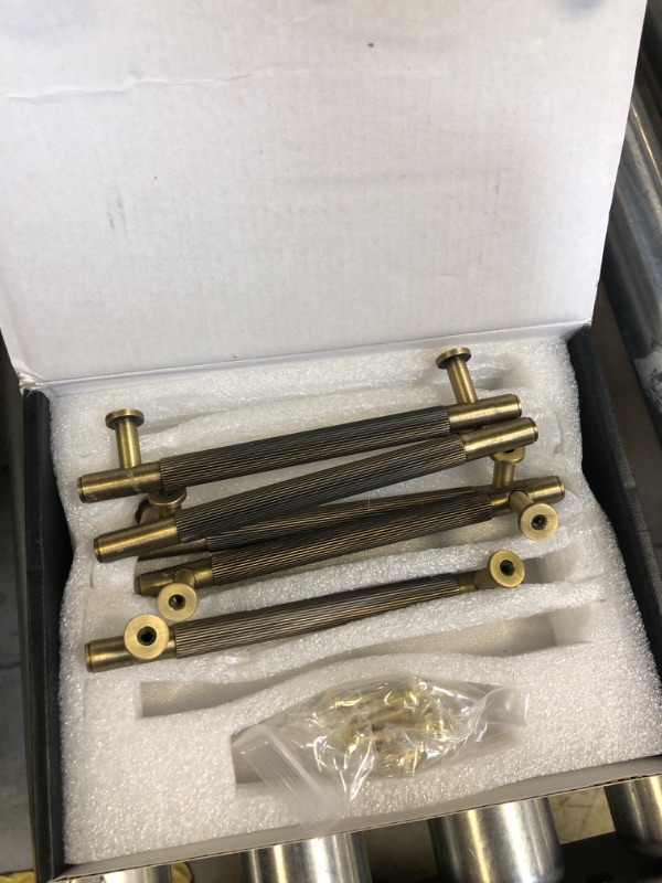 Photo 1 of SALISENG -5 Pack Antique Brass Kitchen Cabinet Pulls, 5 Inch Solid Brass Dresser Drawer Handles, Furniture Hardware Door Pulls for Cupborard Wardrobe Closet Vanity