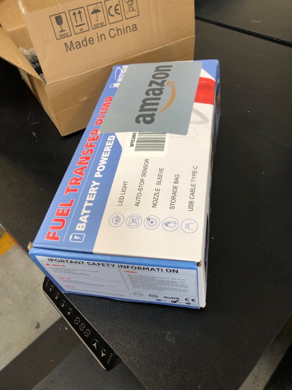 Photo 1 of Nitigo Fuel Transfer Pump with Auto-Stop Sensor Leak Protection (3.2 GPM), USB Type - C Portable Transfer Pump, 70“ Long Hose & Advanced Adapter Fits Most Size Gas Cans for Gasoline Diesel Fuel Liquid
