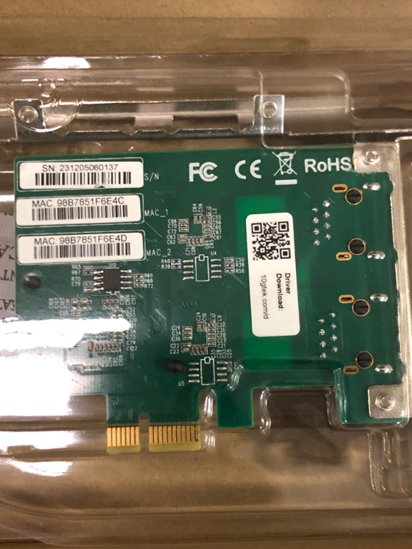 Photo 2 of 10Gb NIC Dual RJ45 Port PCIe Network Card with Intel X540-AT2 Controller,2.5G Ethernet Converged Network LAN Adapter, Support Windows/Linux/Vmware/ESX/Freebsd Server, Compare to Intel X540-T2