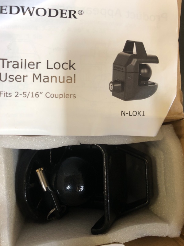 Photo 2 of EDWODER Trailer Coupler Lock N-LOK1 Heavy Duty Hitch Locks with Keys,Anti Theft RV Locks,ONLY Fit 2-5/16" Ball Coupler