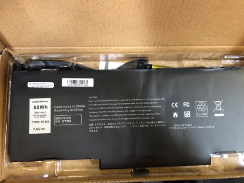 Photo 2 of 60Wh F3YGT Laptop Battery for Dell Latitude 12 7000 7280 7290/13 7000 7380 7390 P29S002/14 7000 7480 7490 P73G002 Series DM3WC 0DM3WC DM6WC 2X39G KG7VF V4940 451-BBYE 453-BBCF