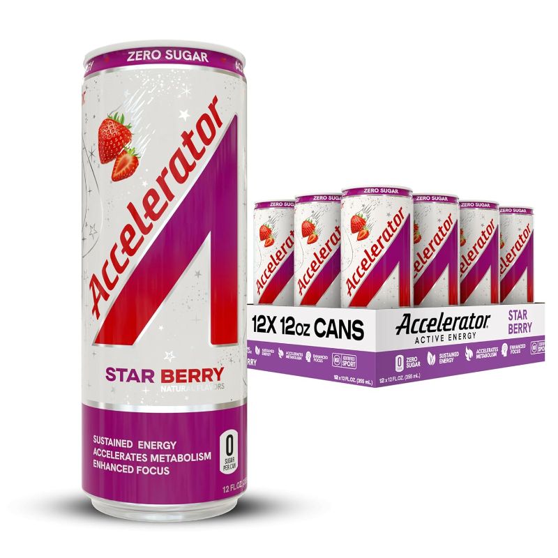 Photo 1 of A SHOC Accelerator Star Berry Energy Drink, 12 fl oz can (Pack of 12)
