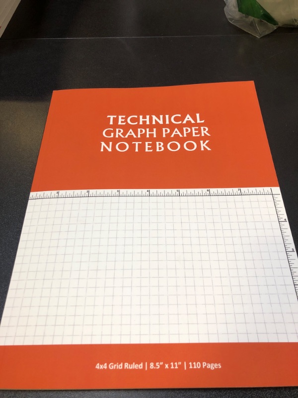 Photo 2 of Technical Graph Paper Notebook: 1/4 Inch Grid Ruled Architectural & Engineering Graphing Pad, Blueprint Paper, Drafting/Drawing Notepad, Computation P