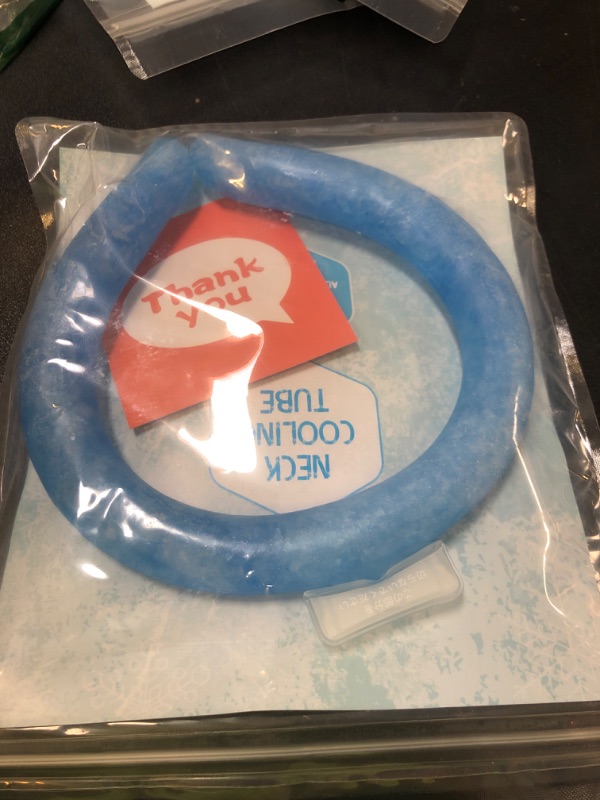 Photo 2 of Neck Cooling Tube, Neck Cooling Ring, Reusable Wearable Cooling Neck Wraps for Summer Heat Outdoor Indoor Cooling and Heat Dissipation (Blue)