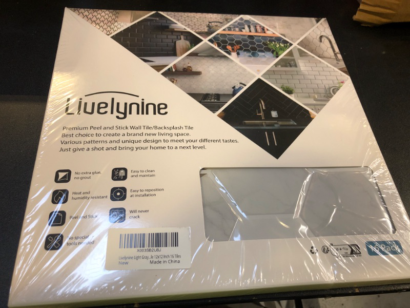 Livelynine Peel and Stick Backsplash White Gold 16Tiles 12X12" Kitchen