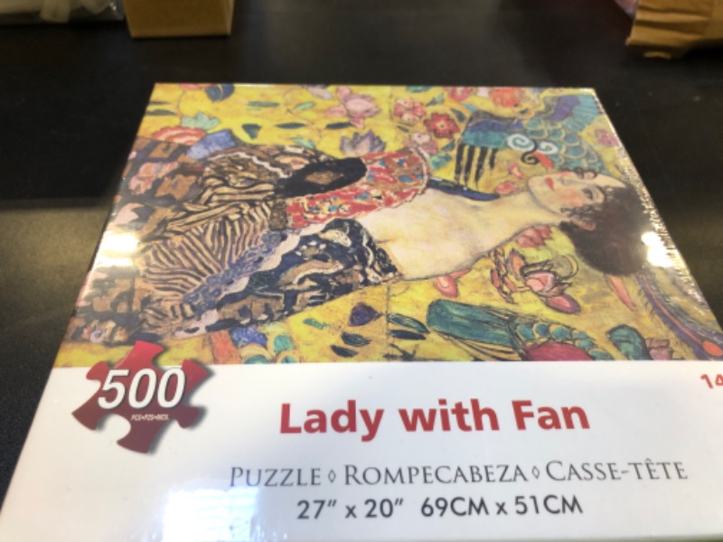 Photo 2 of CGRLVDXW Puzzles for Adults 500 Pieces, Klimt Lady with Fan 500 Piece Puzzles for Adults, Fit Together Perfectly challenging Fine Art Jigsaw Puzzle