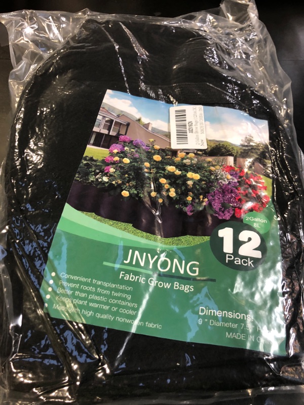 Photo 2 of JNYONG 12-Pack 2 Gallon Thickened Non-Woven Grow Bags, Aeration Fabric Pots with Handles