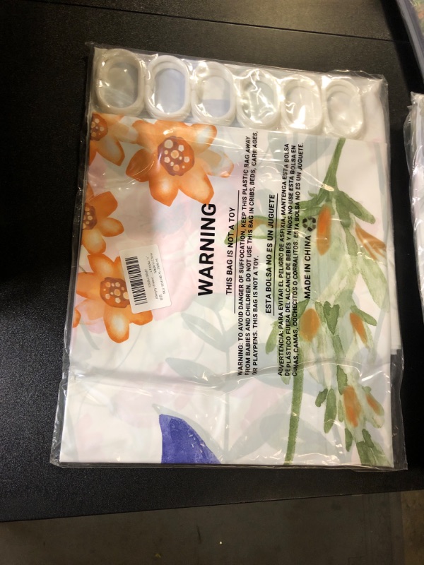 Photo 1 of Allenjoy 72"x72" Watercolor Abstract Floral Shower Curtain Lightweight PEVA Waterproof with 12 Plastic Hooks
