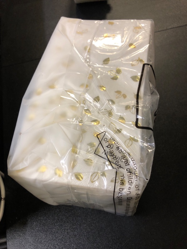 Photo 1 of 100 Pack Gold + White Napkins 