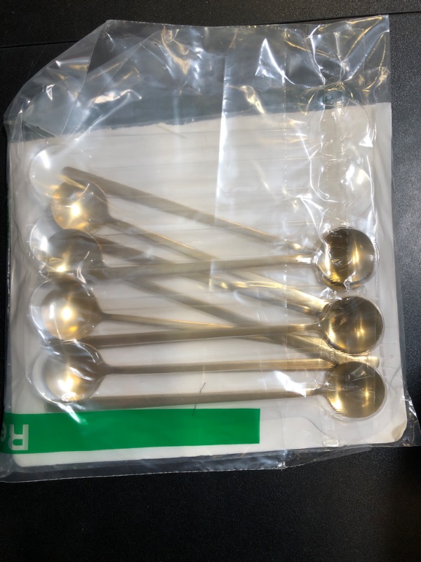 Photo 2 of 12 Pcs Coffee Spoons Set, 6.7" Gold Tea Spoons Long Handle, Stirring Spoons, Gold Small Teaspoons, Stainless Steel Gold Spoons, Long Spoons for Stirring, Gold Espresso Spoons, Coffee Bar Accessories