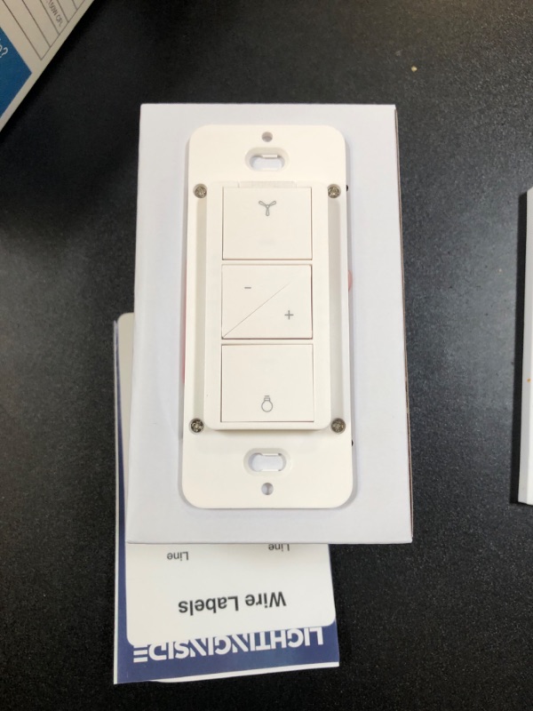 Photo 2 of 2 in 1 Smart Ceiling Fan Control and Light Dimmer Switch, Neutral Wire Needed, Single Pole 2.4GHz Wi-Fi Fan Light Switch, Compatible with Alexa and Google Assistant, Timer, No Hub Required