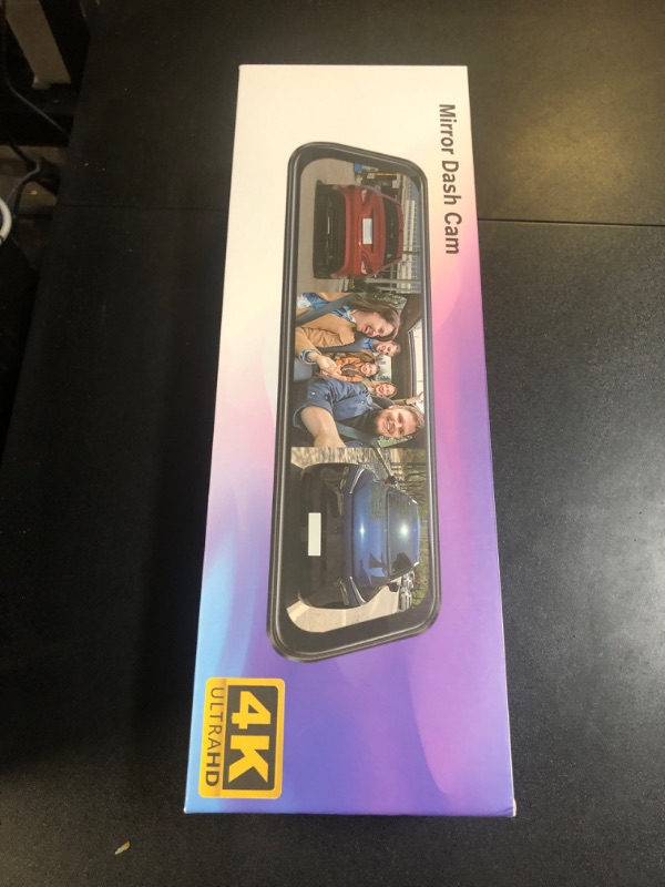 Photo 3 of 12" 4K Rear View Mirror Camera Smart Full Touch Screen Mirror Dash Cam, Front Rear and Interior Triple Recording, Reverse Assist, with Free 64GB Card, GPS, WiFi