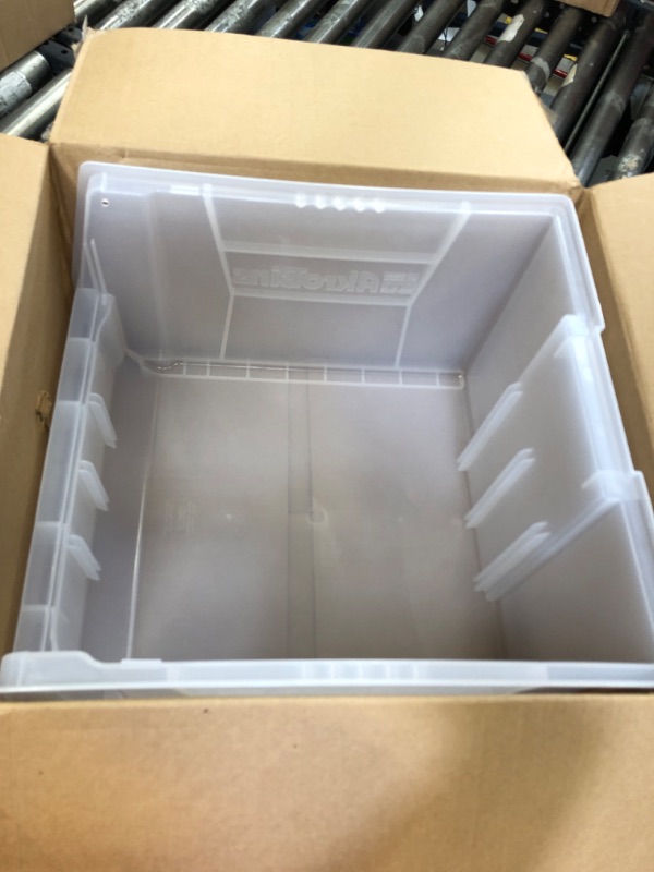 Photo 1 of Akro-Mils 30283SCLAR Clear Super Size Bin, 20"L x 18-3/8"W x 12"H