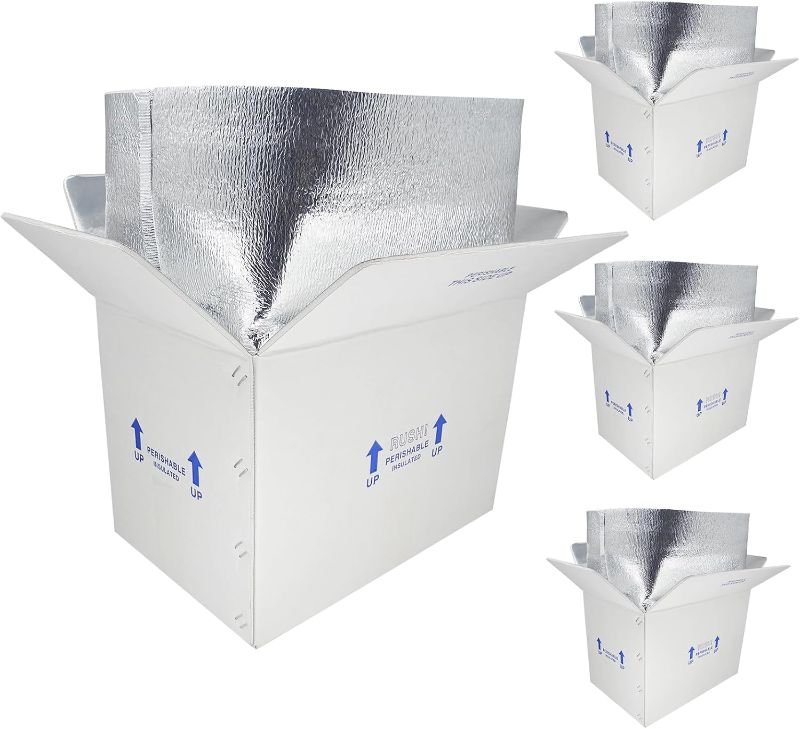 Photo 1 of 15x10x11" Insulated Shipping Boxes for Frozen Food, 4 Pack