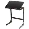 Photo 1 of 23.5 in. x 27.5 in. Black Rectangle Bamboo End Table W/Tilting Top One-Piece
