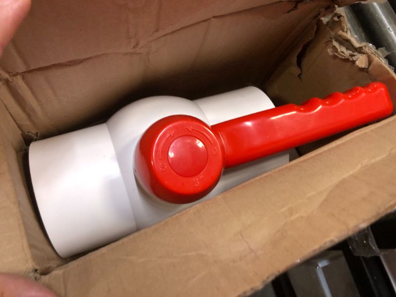 Photo 2 of 3Inch PVC Ball Valve Water Pipe Shut-off Valve Socket with Red T-Handle for Cold Water Supply lines, Irrigation Pipe fitting System(Socket x Socket), 3" PVC Water Shut-off Valves Fitting, SCH40