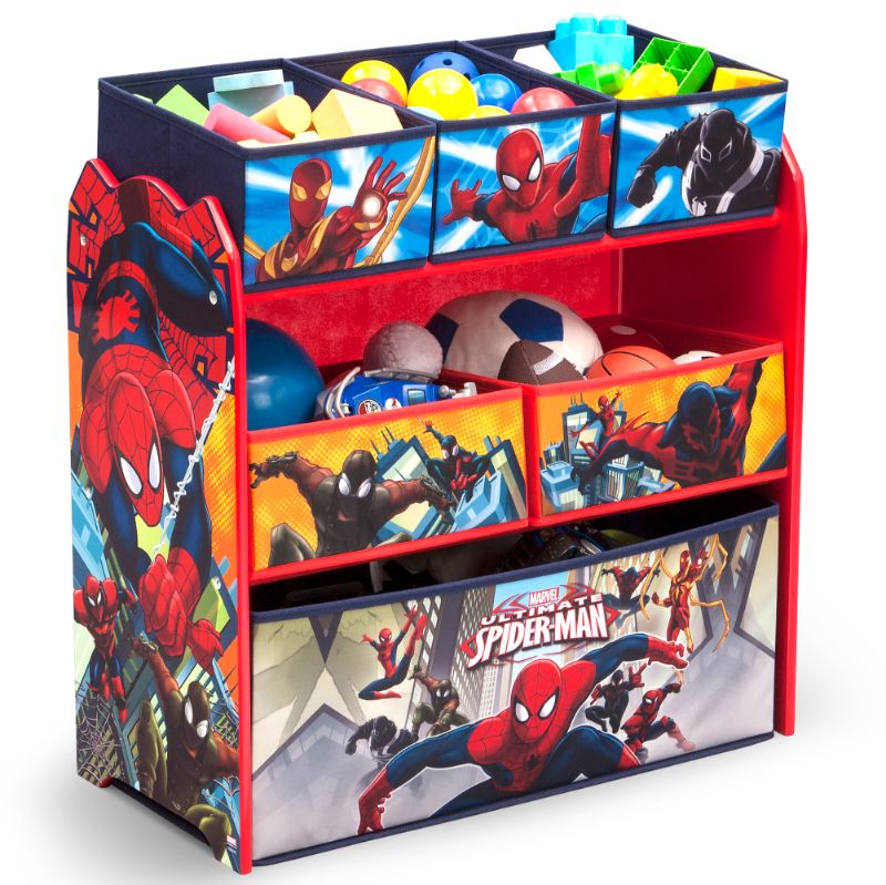 Photo 1 of Marvel Spider-Man 6-Cubby Toy Organizer, One Size, Red
