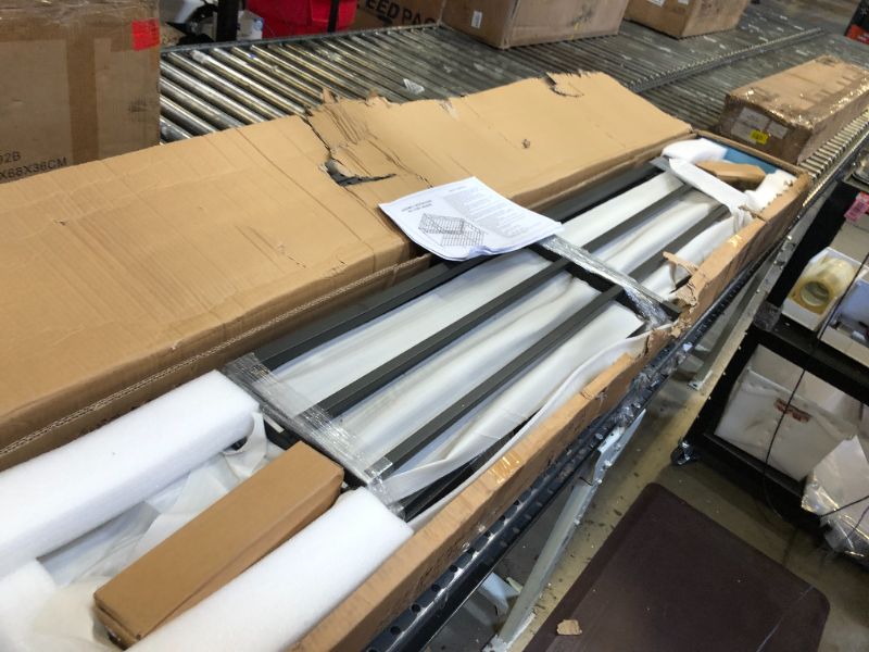 Photo 1 of -MISSING OTHER BOXES FROM SET- Heavy Duty Bunk Bed for Adults, Full XL Over Queen Bunk Beds with 2 Build in Ladder and Full Length Guardrail, Full XL Over Queen Bunk Bed for Adults, Teens, Kids, No Box Spring Needed