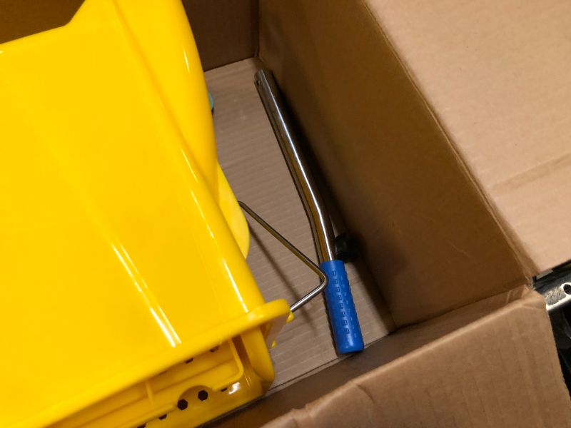 Photo 3 of -DOES NOT COME WITH MOP- Mind Reader MOPT20-YLW Professional Commercial Wringer Mop Bucket, 22 Quart, Yellow