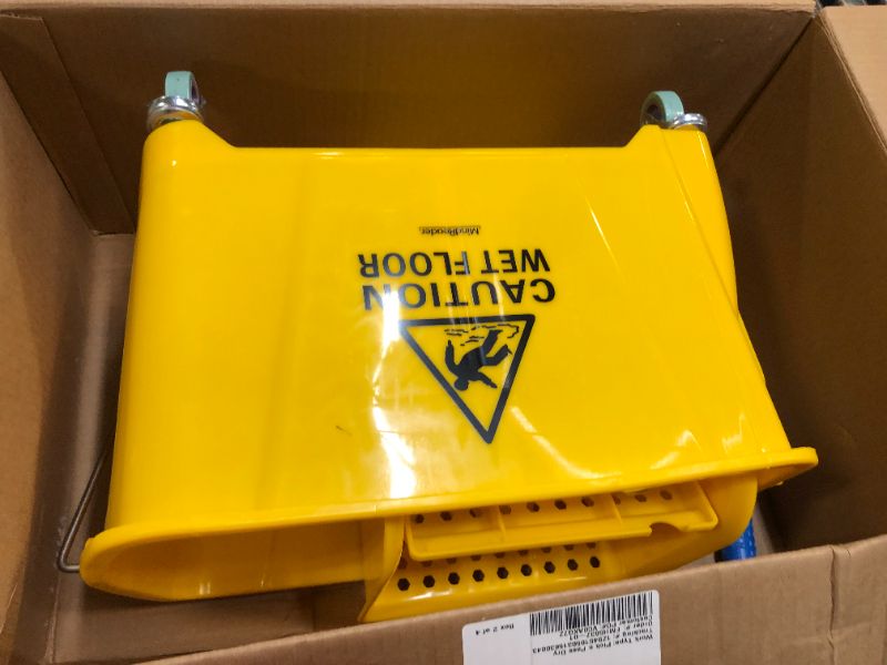 Photo 1 of -DOES NOT COME WITH MOP- Mind Reader MOPT20-YLW Professional Commercial Wringer Mop Bucket, 22 Quart, Yellow