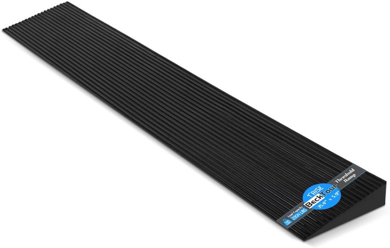 Photo 1 of 1" Rise Threshold Ramp for Doorways, 2204 LBS Capacity Rubber Threshold Ramp, Non-Slip Driveway Curb Ramps Handicap Ramp for Wheelchair Scooter Stroller, Cuttable and Adjustable Size