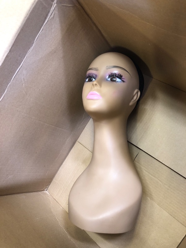 Photo 2 of 18" Female Life size Mannequin wig Head with shouolder for Wigs, Hats, Sunglasses Jewelry Display PD3R-24