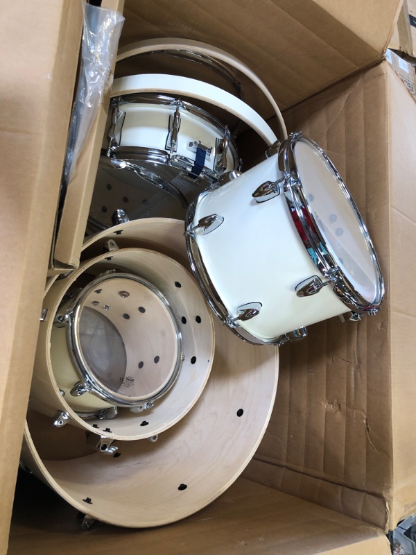 Photo 2 of **SOLD FOR PARTS**
Yamaha Stage Custom Birch 5pc Shell Pack with a 20" Kick 14” Snare Drum in Classic White for Students and Working Drummers (SBP0F50CLW)