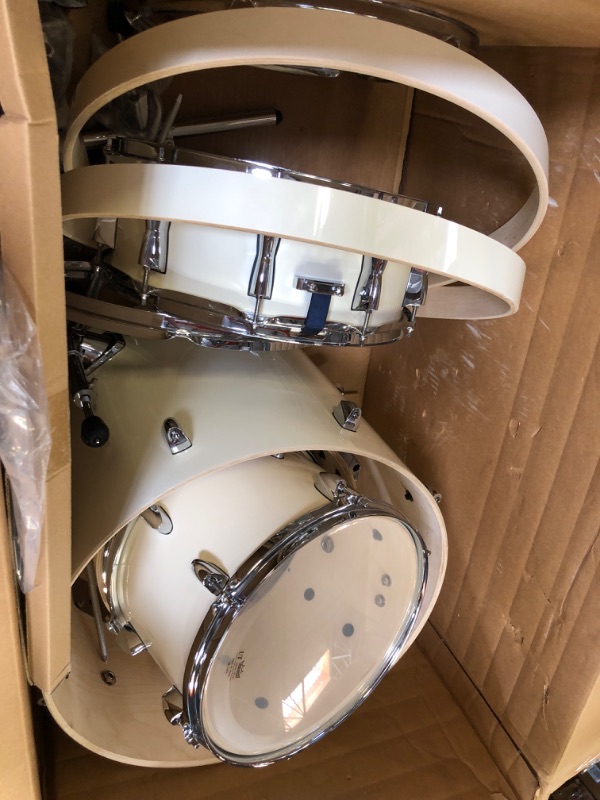 Photo 5 of **SOLD FOR PARTS**
Yamaha Stage Custom Birch 5pc Shell Pack with a 20" Kick 14” Snare Drum in Classic White for Students and Working Drummers (SBP0F50CLW)