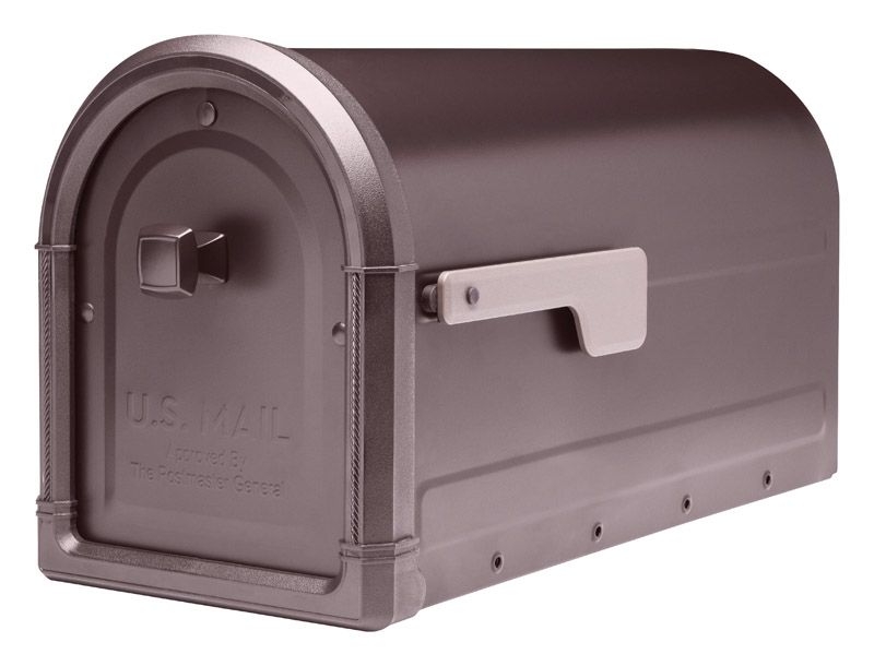 Photo 1 of Architectural Mailboxes Roxbury Galvanized Steel Post Mounted Rubbed Bronze Mailbox 10.89 X 8.86 X 20.60 in.
