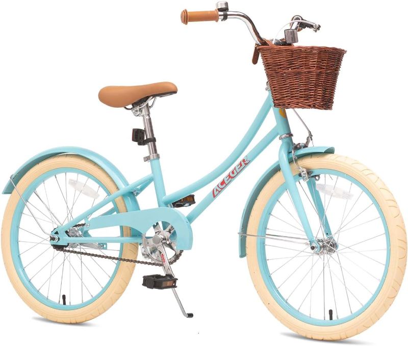 Photo 1 of ACEGER Girls Bike with Basket, Kids Bicycle for 3-13 Years, Included Coaster Brake & Caliper Brake, 14 16 18 Inch with Training Wheels, 20 Inch with Kickstand but no Training Wheels
