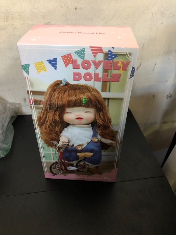 Photo 2 of 11-inch Poseable Fashion Doll - Dolls with Golden Hair, Wearing a White T-Shirt, Jeans, Suitable for Girls Age 3 & Up?Doll Gift Set?