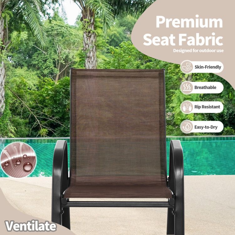 Photo 1 of  Metal Patio Rocking Chair with Breathable Seat Fabric