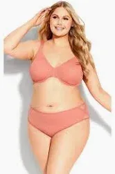 Photo 1 of Avenue Plus Size Fashion Microfiber Hi Cut Brief - Soft peach SIZE 14/16
