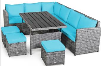 Photo 1 of 7 PCS Patio Rattan Dining Set Sectional Sofa Couch Ottoman Garden Turquoise
BOX 3 OF 4. NEED BOXES 1, 2, 4 TO FUNCTION