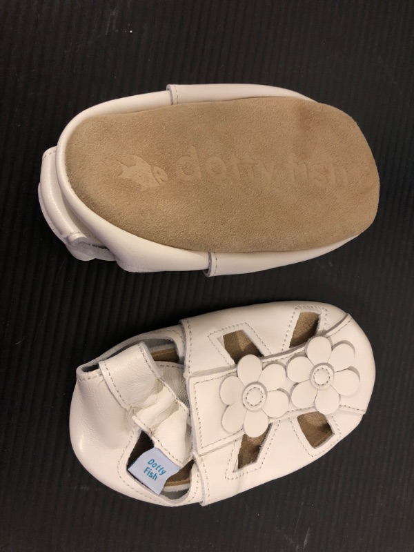 Photo 2 of 12/18M ---Dotty Fish Soft Leather Infant Toddler Sandals.