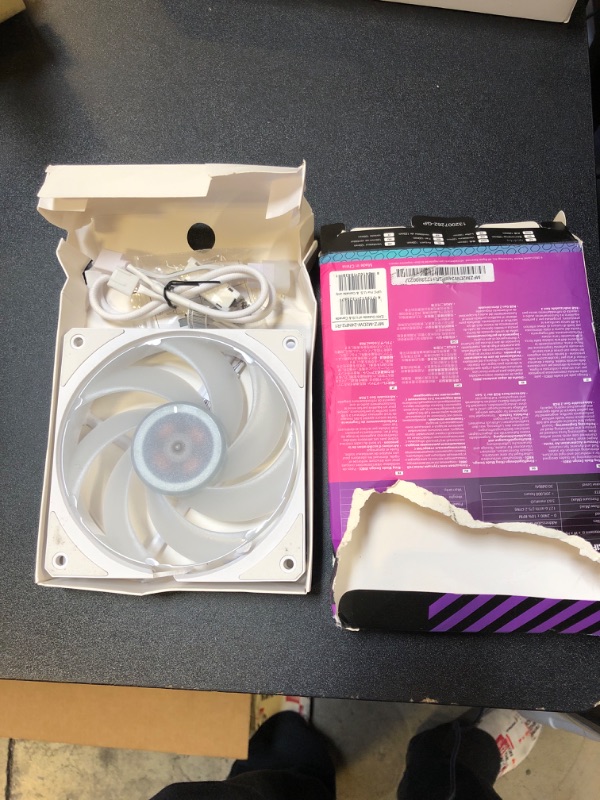 Photo 2 of Cooler Master Mobius 120P ARGB White High Performance Interconnecting Ring Blade Fan, PWM 2400rpm, Loop Dynamic Bearing, ARGB Customizable LEDs for PC Case, Liquid and Air Cooler (MFZ-M2DN-24NP2-R1)